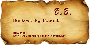 Benkovszky Babett névjegykártya